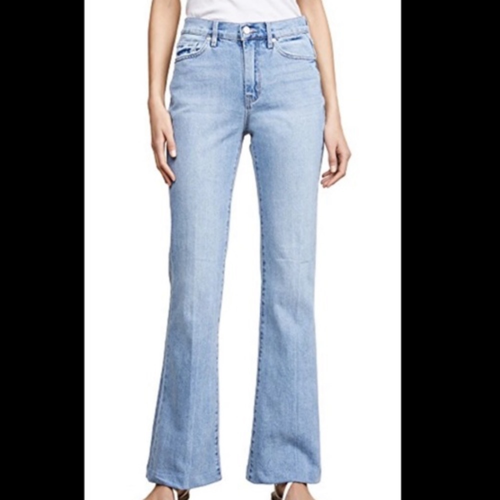 Habitual Tess High Rise Raw Hem Flare Jean in Cherimoya